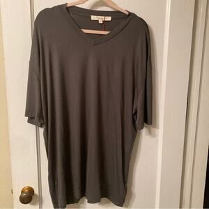 Schlep Samson army olive green bamboo soft flowy minimalist tee size 3X NWT